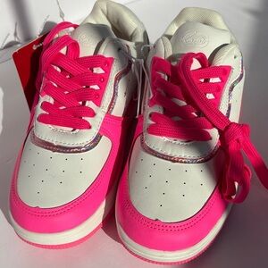 Red Kids Sneakers in Pink and White